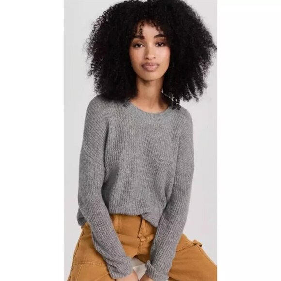 Madewell Sweaters - MADEWELL Ribbed Crewneck Sweater in Heather Pewter Size Large